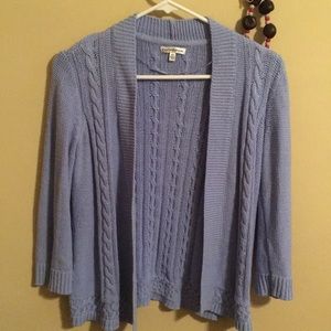Blue knitted cardigan